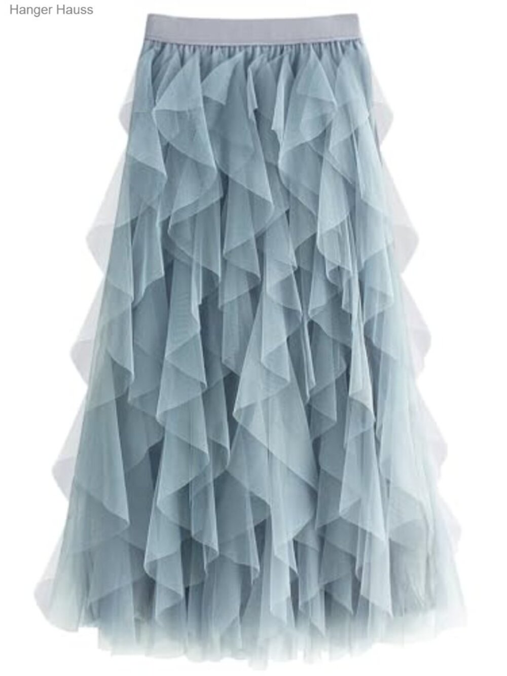 Tulle A-Line Midi Skirt Tutu Fairy Layered Mesh Elastic Waist